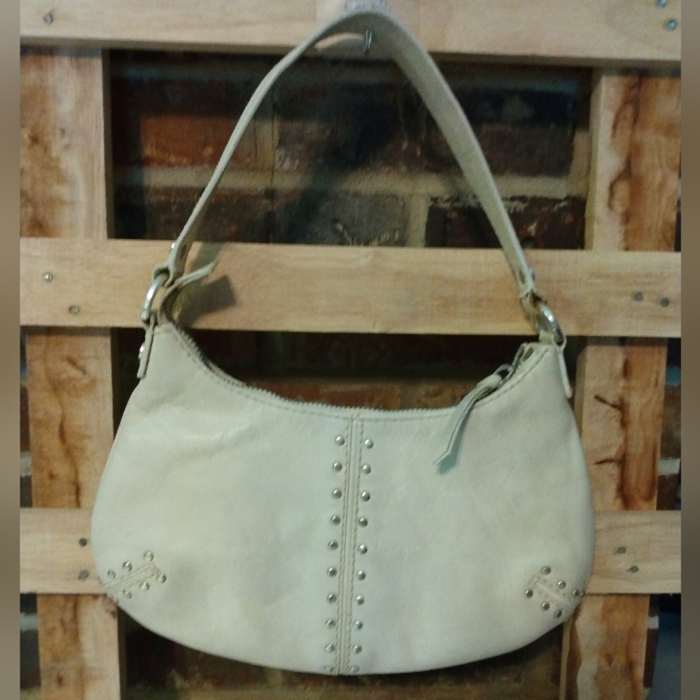 Michael Kors small hobo bone leather shoulder bag EUC